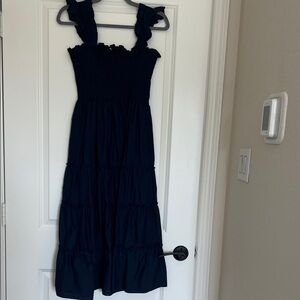 Philosophy Dark Blue Ruffled Maxi Dress